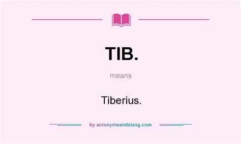 tb vs tib|what does tib stand for.